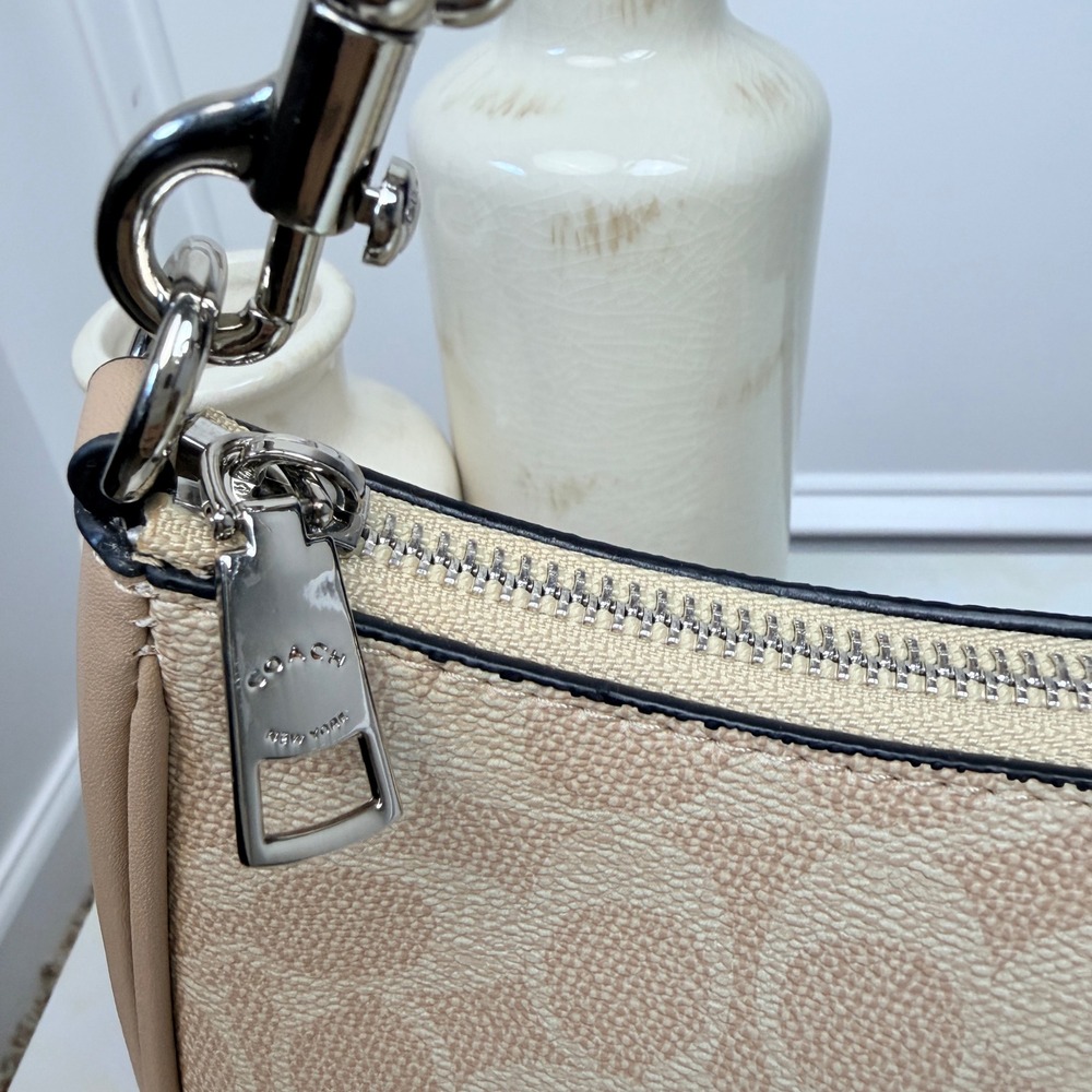 Coach Teri Shoulder Bag in Signature Canvas Beige Tan - Picture 11 of 16